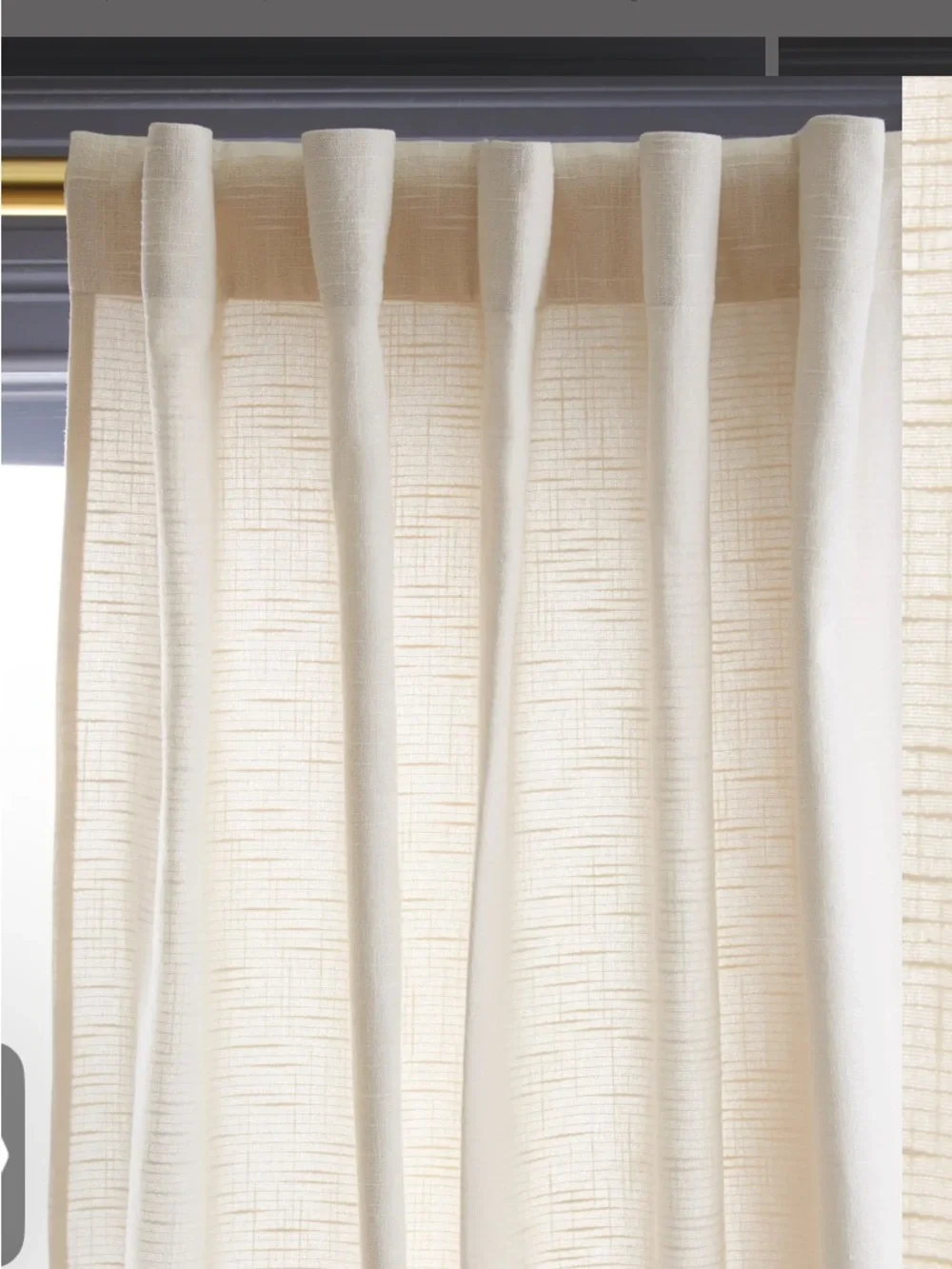 Quince Natural Cream Cotton Slub Drapery Panel 48”x”96” NWOT
